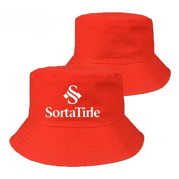 Logo embroidered printed bucket hat