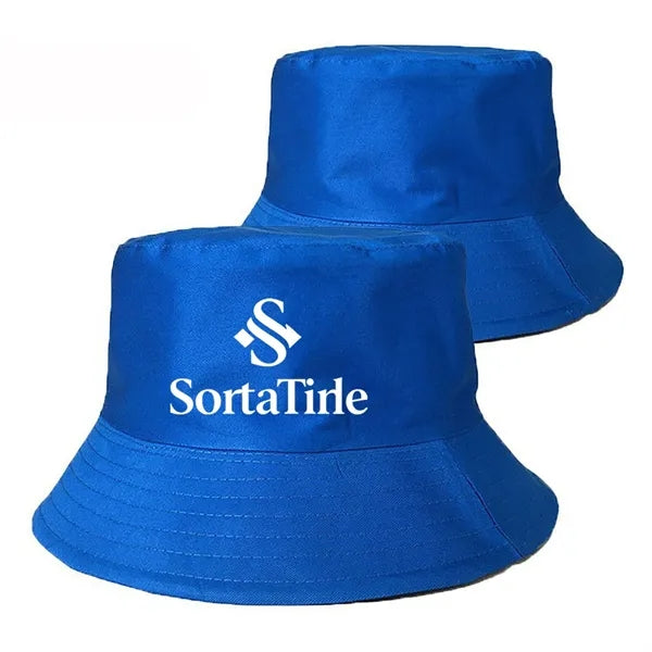 Logo embroidered printed bucket hat