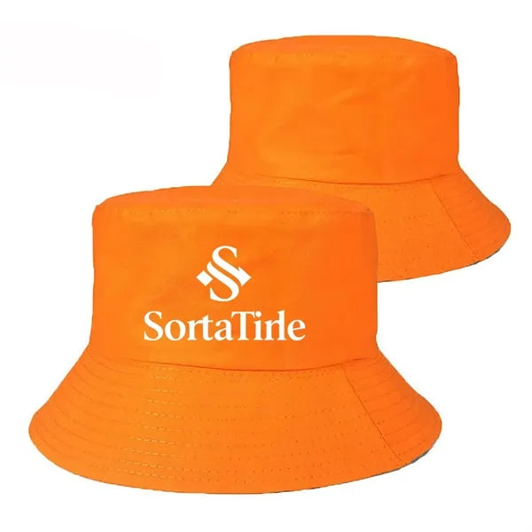 Logo embroidered printed bucket hat