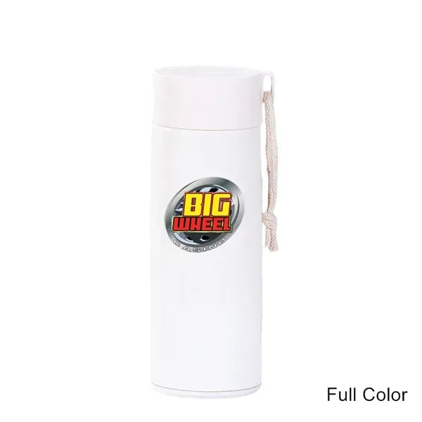 13.5 oz Pastel Double-Wall Glass Bottle Mug with Handle