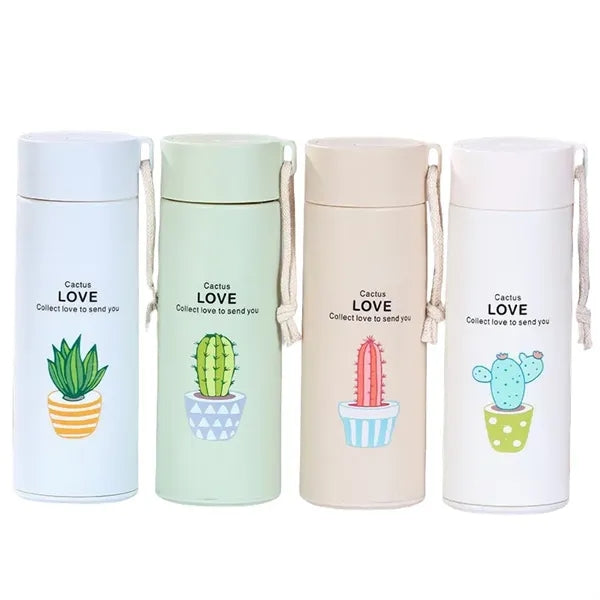 13.5 oz Pastel Double-Wall Glass Bottle Mug with Handle