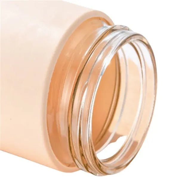 13.5 oz Pastel Double-Wall Glass Bottle Mug with Handle