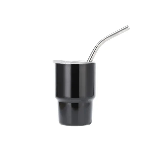 Stainless steel mini thermos cup with straw