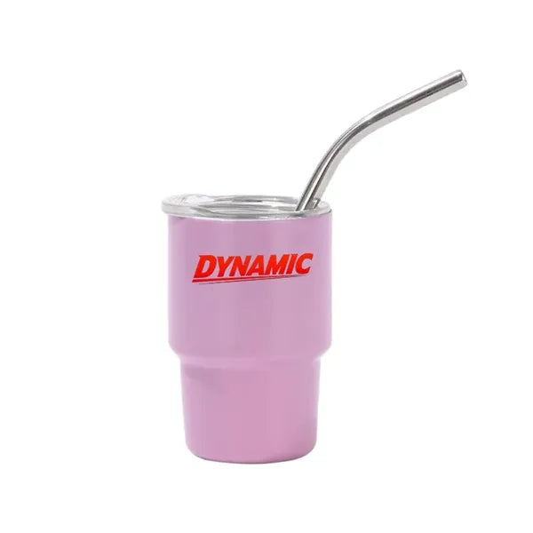Stainless steel mini thermos cup with straw