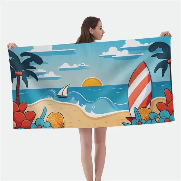 Full Color Dye Sublimation Custom Beach Towel