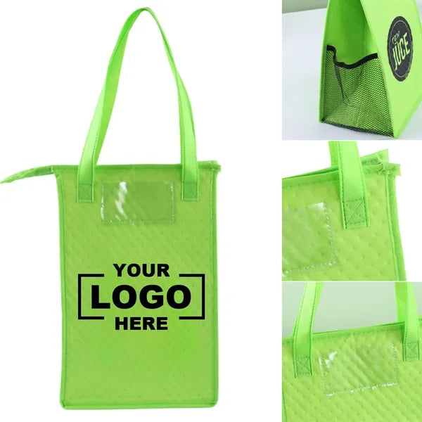 Insulated Non-Woven Lunch Tote With Zipper Closure