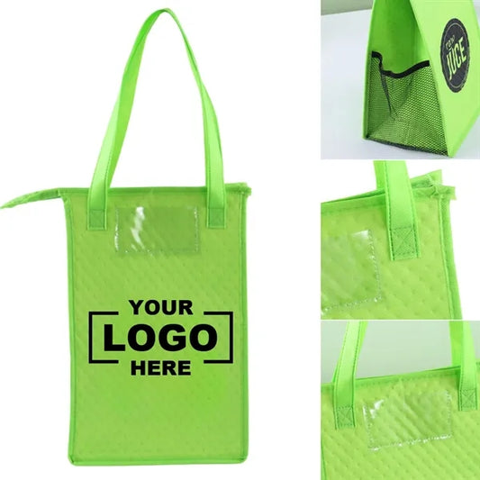 Insulated Non-Woven Lunch Tote With Zipper Closure