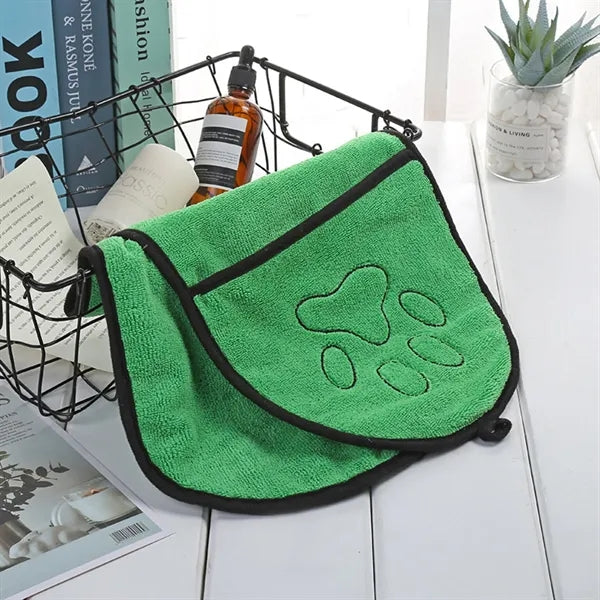 Super Absorbent Pet Drying Towel With Hand Pockets