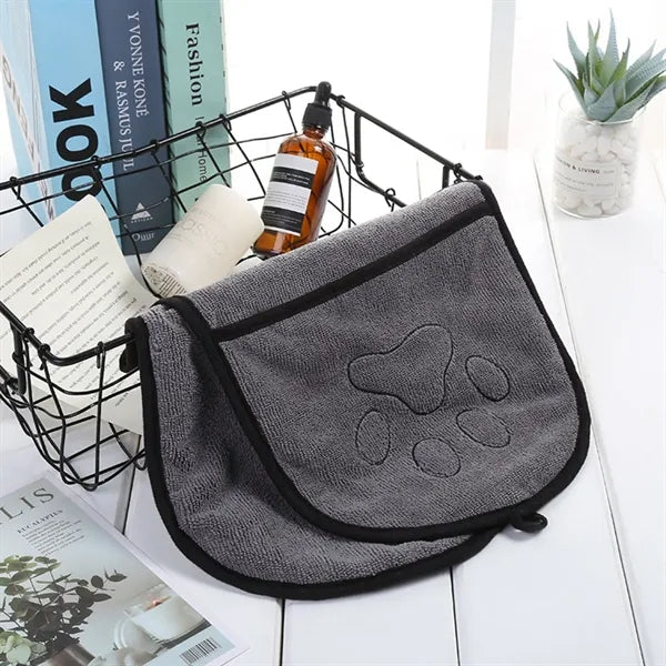 Super Absorbent Pet Drying Towel With Hand Pockets