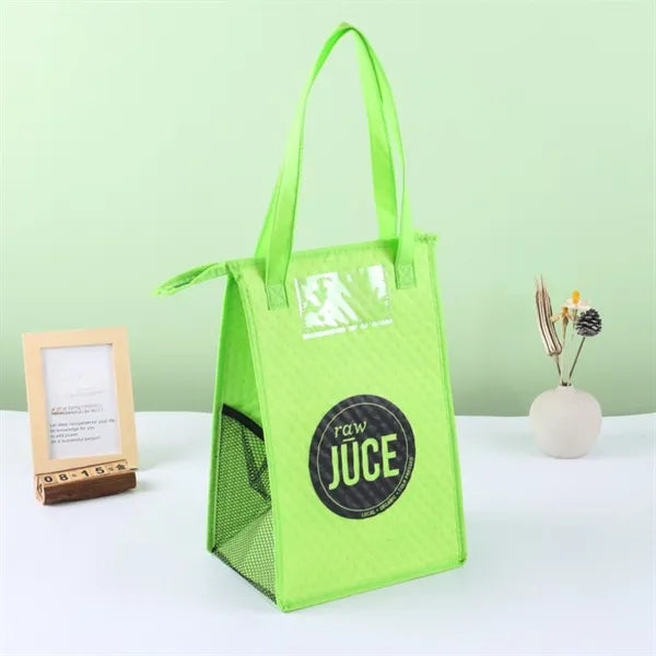 Insulated Non-Woven Lunch Tote With Zipper Closure