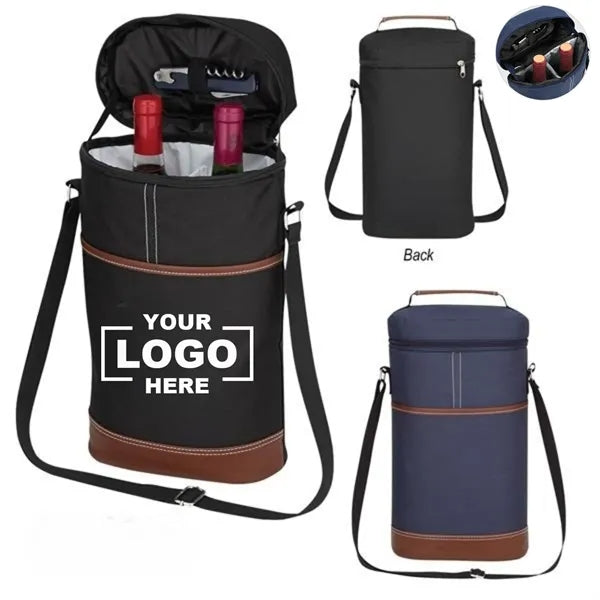 Classic Insulated Double Wine Cooler Bag With Divider