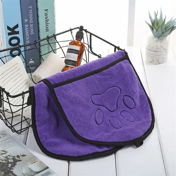 Super Absorbent Pet Drying Towel With Hand Pockets