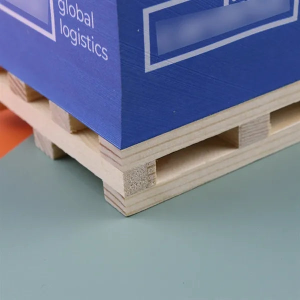Self Adhesive Note Cube With Wooden Pallet Base
