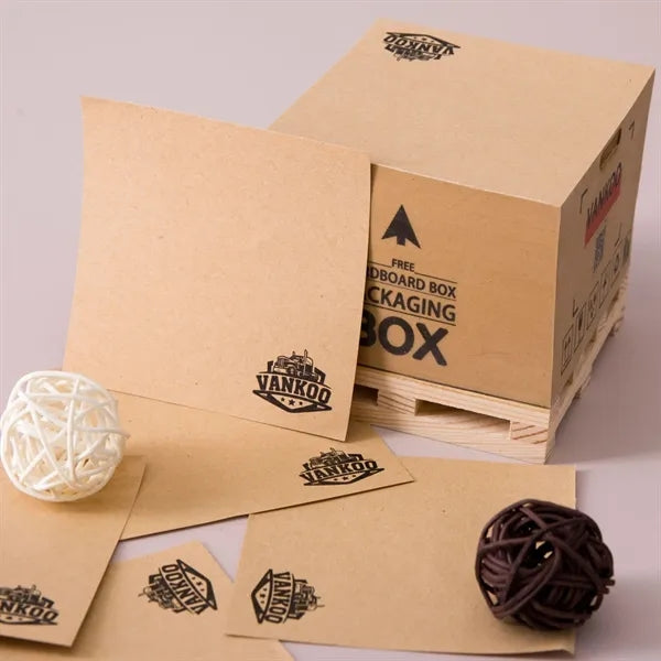 Self Adhesive Note Cube With Wooden Pallet Base