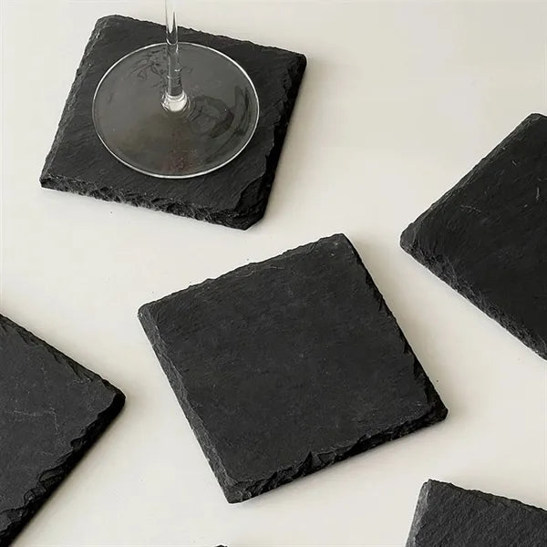 Square Slate Coaster with 1 Color Imprint