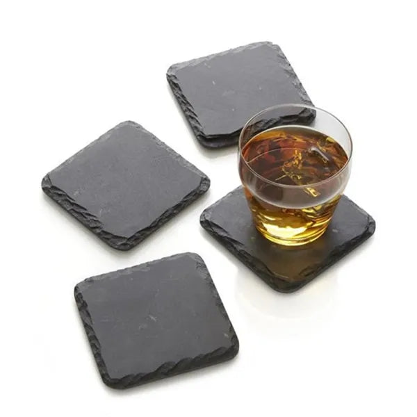 Square Slate Coaster with 1 Color Imprint