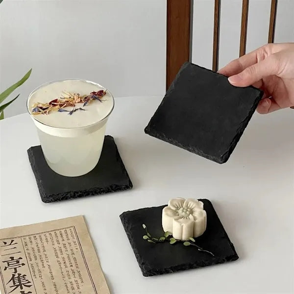Square Slate Coaster with 1 Color Imprint
