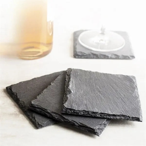 Square Slate Coaster with 1 Color Imprint
