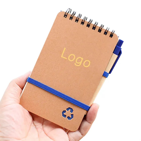 Eco Friendly Spiral Notebook with Matching Recycled Pen Set