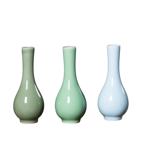 Graceful Teardrop Long Neck Ceramic Decorative Flower Vase