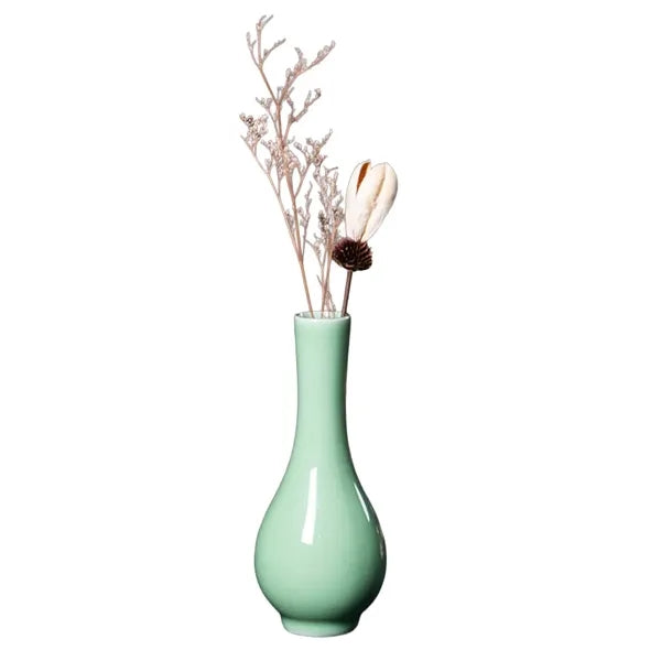 Graceful Teardrop Long Neck Ceramic Decorative Flower Vase