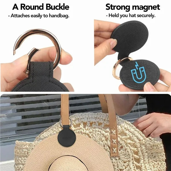 PU Leather Magnetic Hat Clip