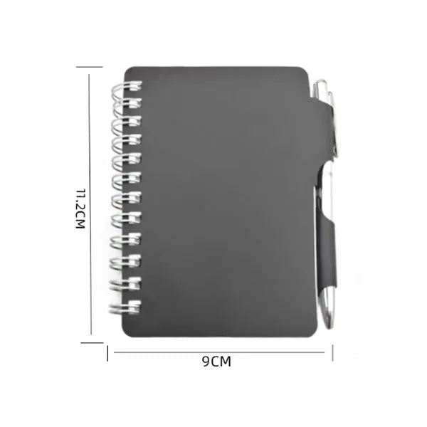 Spiral Notebook with Integrated Pen