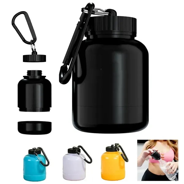 Portable Protein Powder Container with Keychain