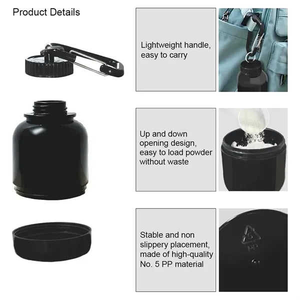 Portable Protein Powder Container with Keychain