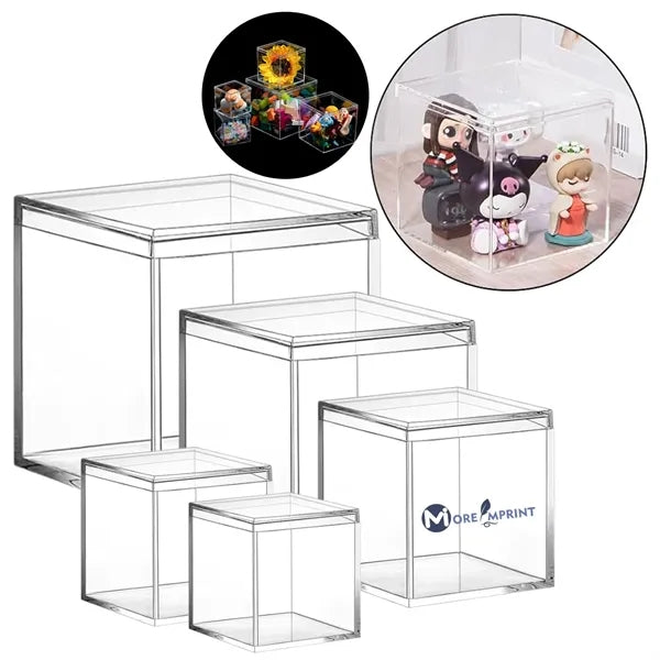 Clear Container Square Cube Acrylic Display Storage Lid Box