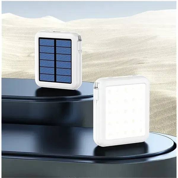 10000mAh Solar Power Bank with Built in 4 Cables