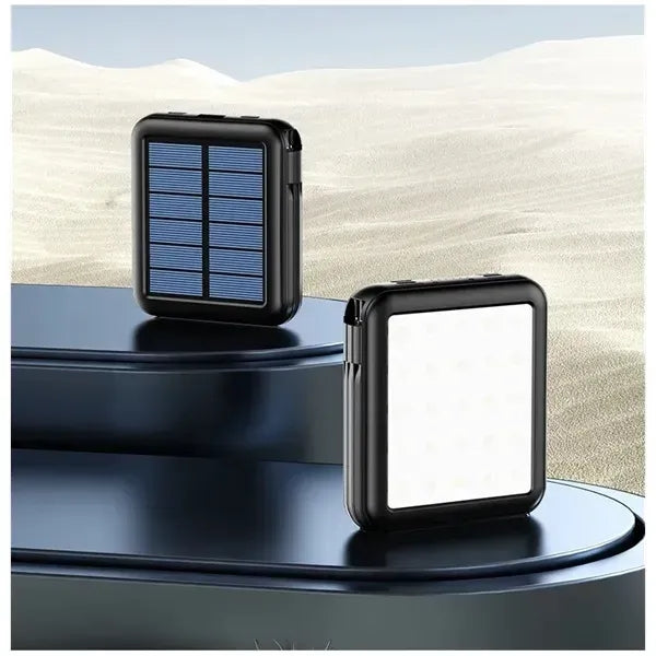10000mAh Solar Power Bank with Built in 4 Cables