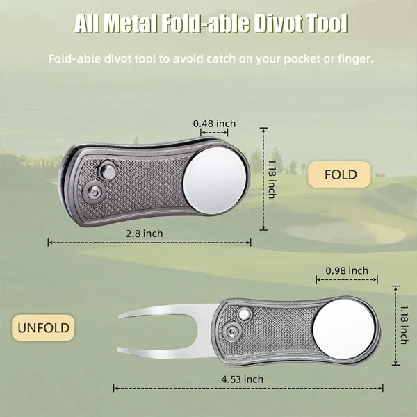 Golf Divot Repair Tool Magnetic Ball Marker