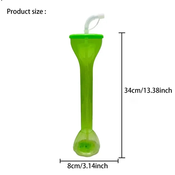 LED Flashing Yard Glass with Straw