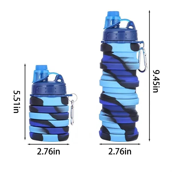 16OZ Leakproof Portable Collapsible Silicone Water Bottles