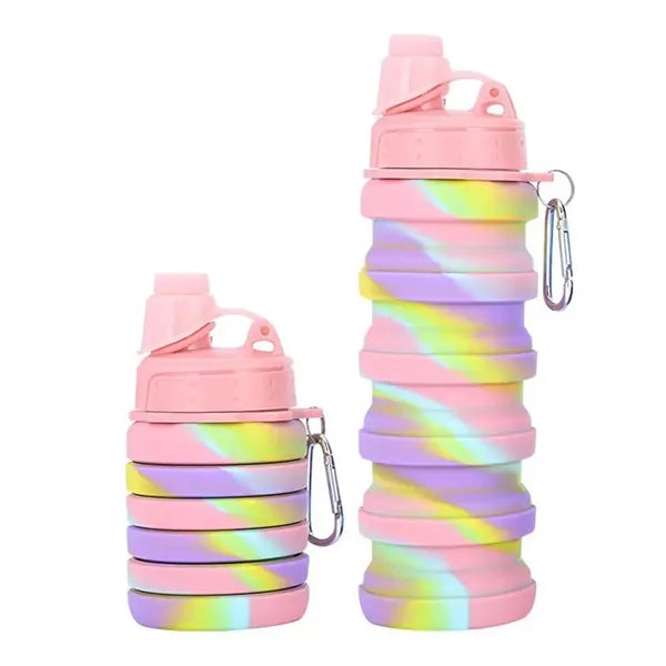 16OZ Leakproof Portable Collapsible Silicone Water Bottles