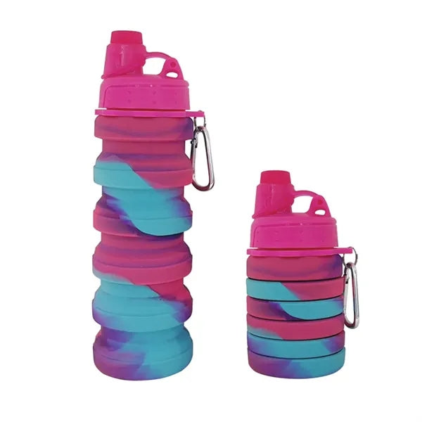 16OZ Leakproof Portable Collapsible Silicone Water Bottles