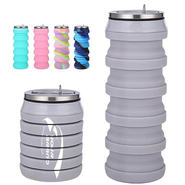 16OZ Leakproof Portable Collapsible Silicone Water Bottles