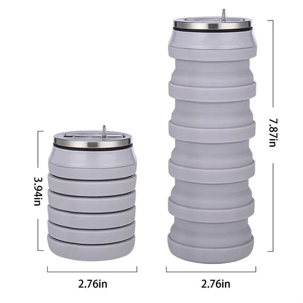 16OZ Leakproof Portable Collapsible Silicone Water Bottles