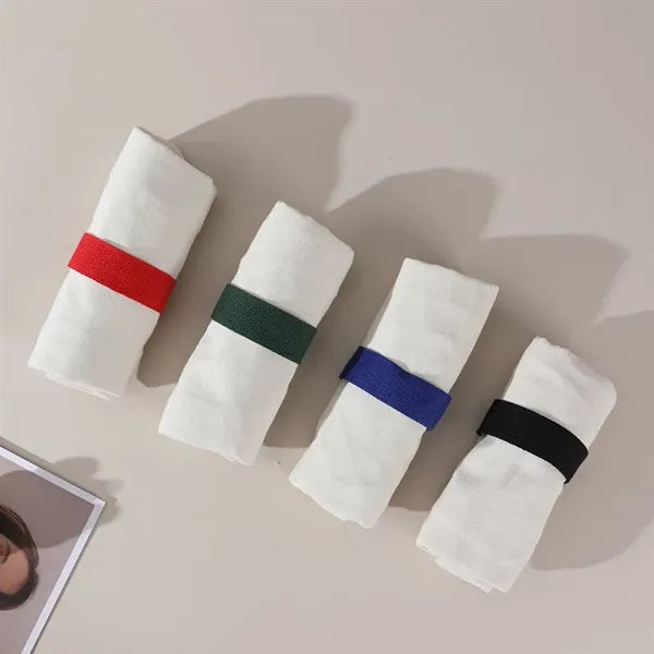 Foldable Canvas Tote Bag with Colored Strap