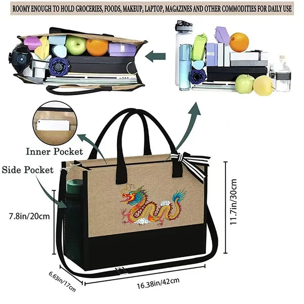 Initial Jute Tote Bag For Gift