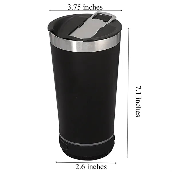 16oz Insulated Water Bottle with Speaker & Opener