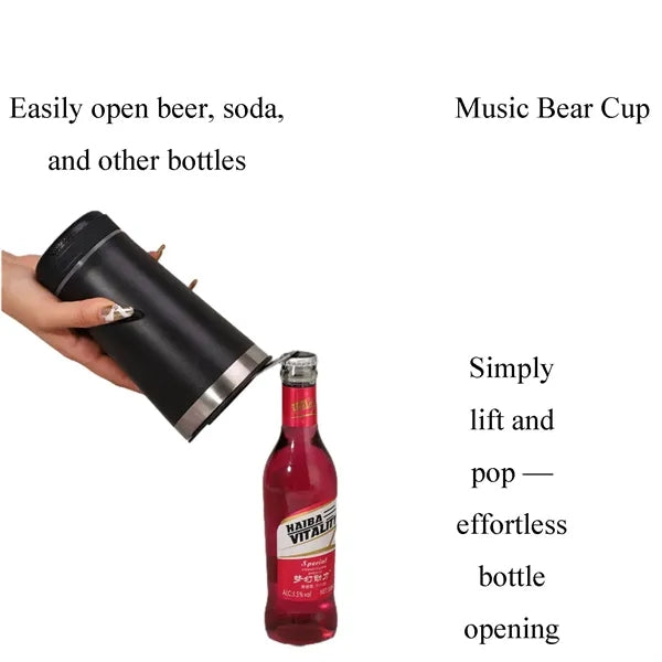 16oz Insulated Water Bottle with Speaker & Opener