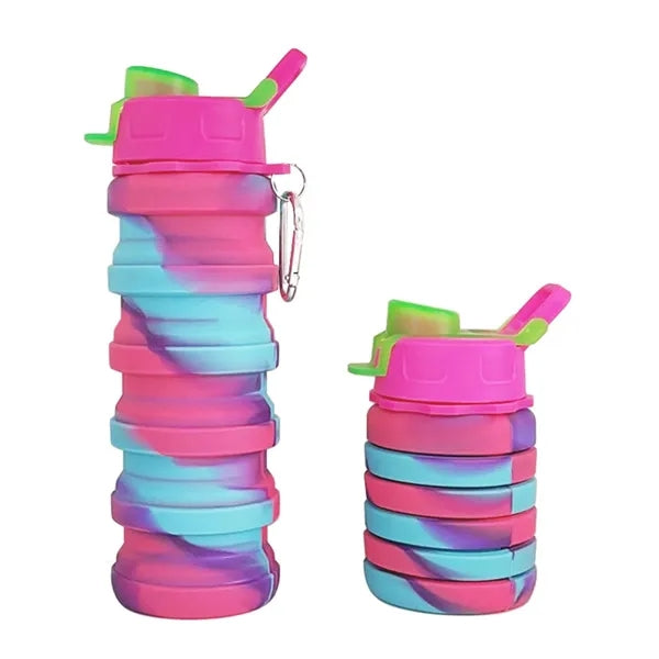 16OZ Leakproof Portable Collapsible Silicone Water Bottles