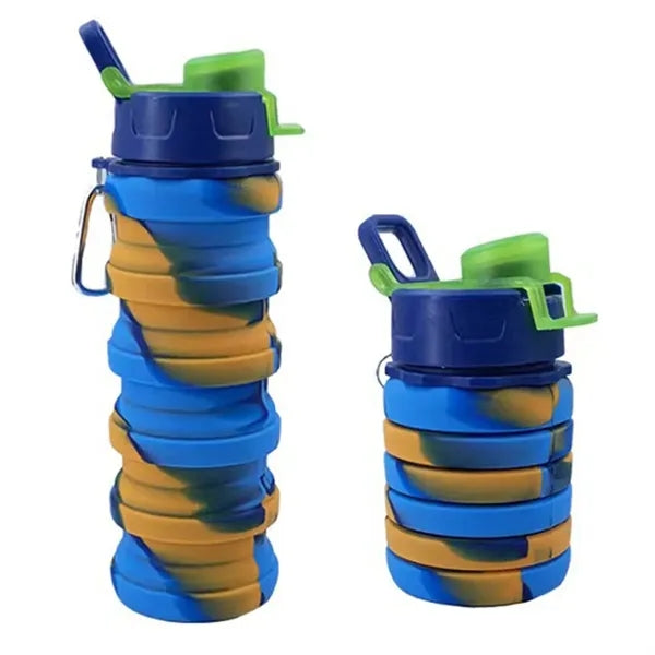 16OZ Leakproof Portable Collapsible Silicone Water Bottles