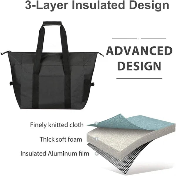 Insulated Cooler Tote Bag for Picnic and Travel
