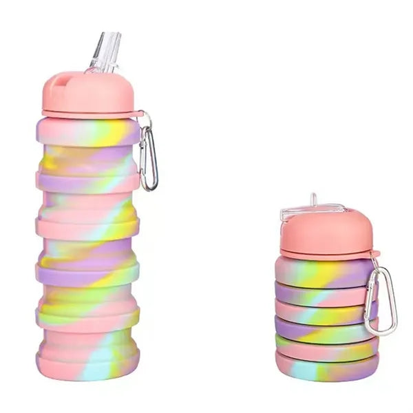 16OZ Leakproof Portable Collapsible Silicone Water Bottles