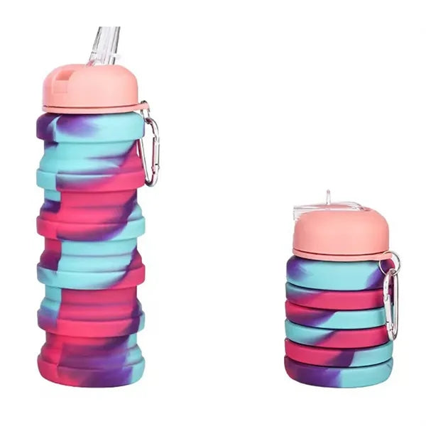 16OZ Leakproof Portable Collapsible Silicone Water Bottles