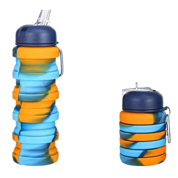 16OZ Leakproof Portable Collapsible Silicone Water Bottles