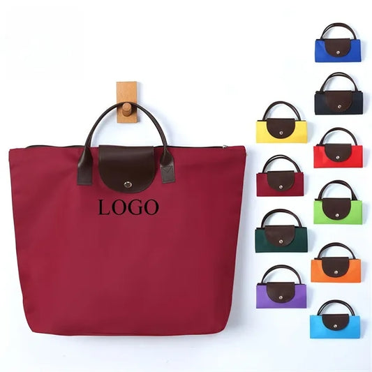 Oxford Cloth Foldable Grocery Tote with Zipper